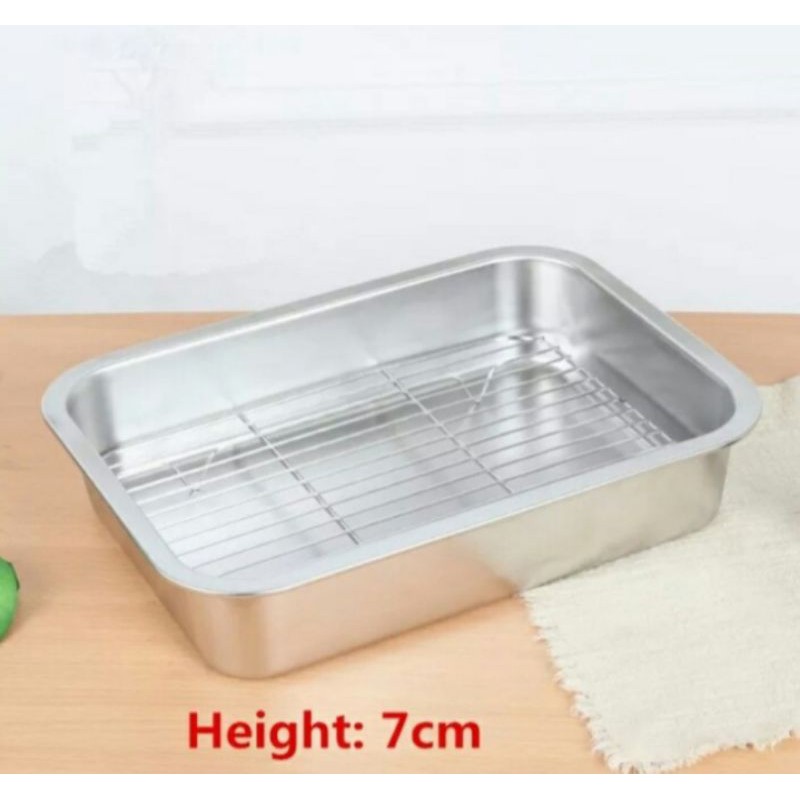 Nampan 40x30x7cm Tatakan & Cooling Rack Stainless Steel