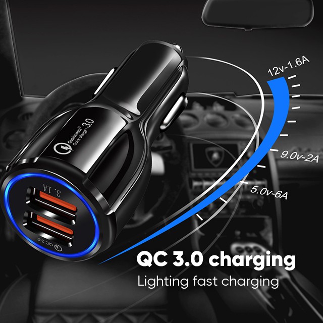 99K Car Charger QC3.0 Fast Charging 2 Ports Casan Mobil