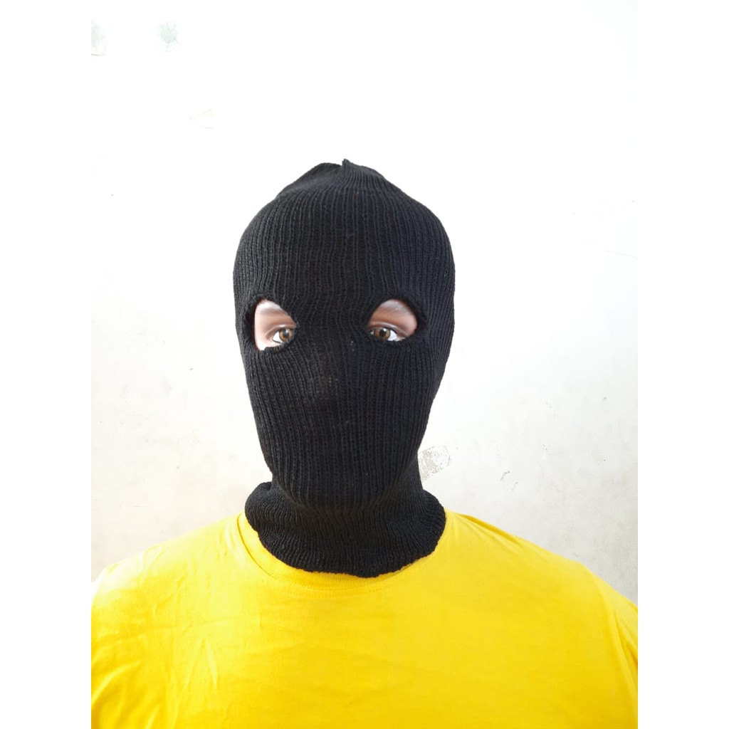 Topi Kupluk Ninja / Topi Full Face / Topi Ronda DUA (2) Lobang topi kupluk /OKE***