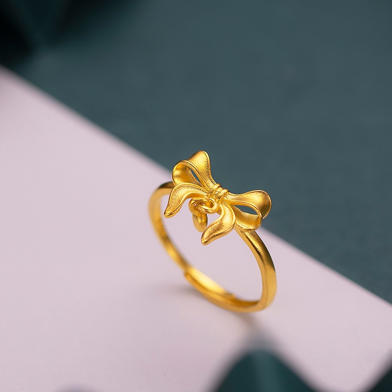 Cincin Lapis Emas Asli Kadar 375 Desain Kupu-Kupu Hati Untuk Wanita