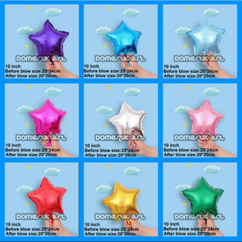 Balon BINTANG MINI / Balon Foil star mini / balon star size kecil / balon foil bintang kecil / foil 