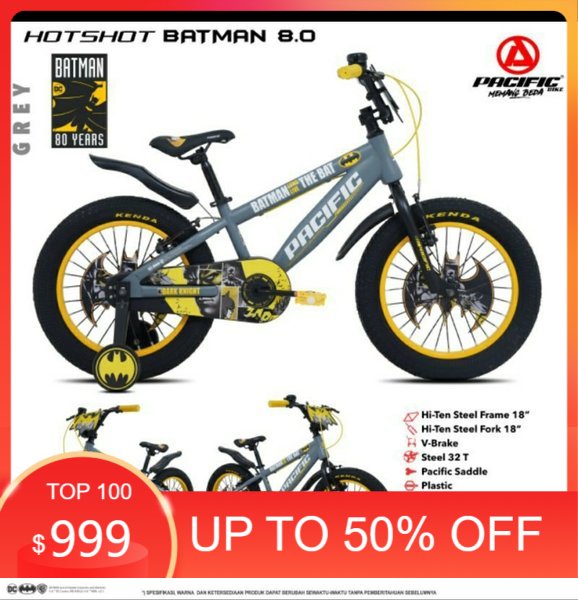 Sepeda anak BMX 18 inch Pacific Batman 8.0