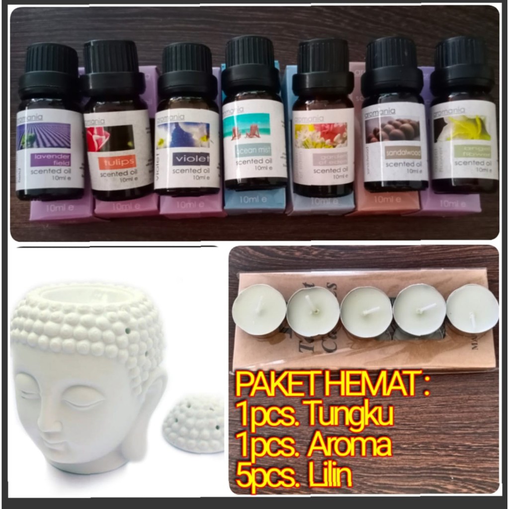 PAKET HEMAT C ( 1PCS AROMATHERAPY &amp; TUNGKU + 5 PCS LILIN)