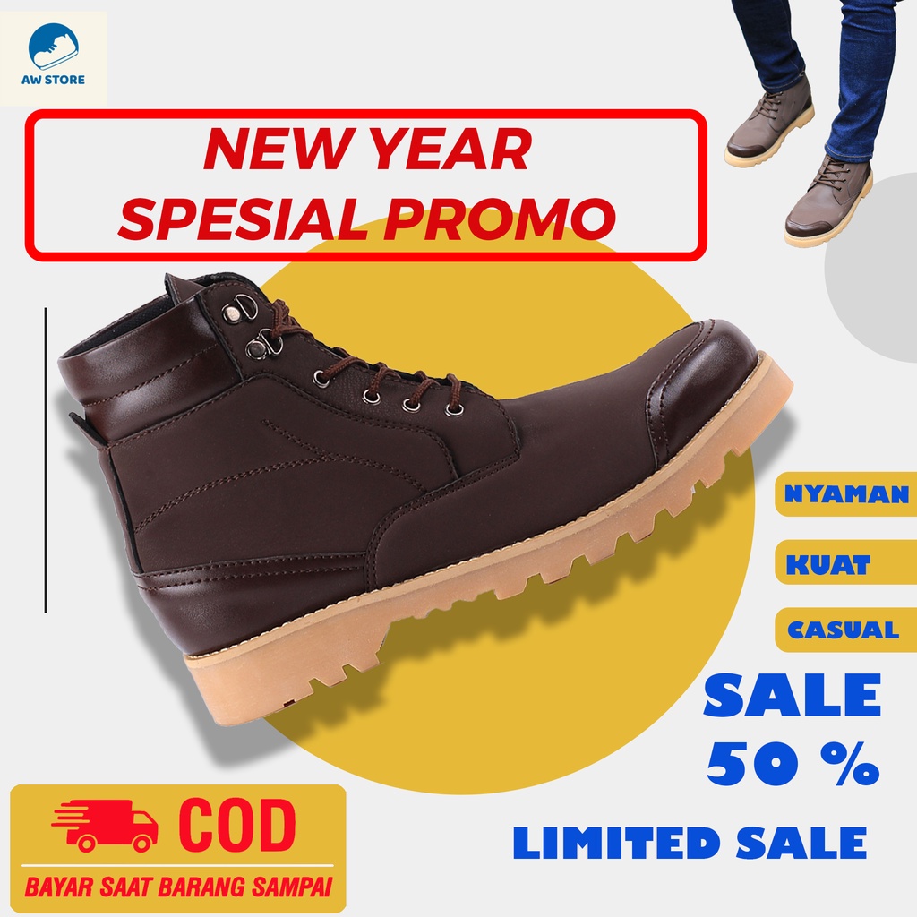 Sepatu Safety Sefty Septi Sefti Boots Ujung Besi King Kings Trend Pria Dewasa Laki laki Casual LEO