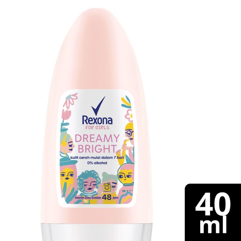 Rexona Roll On (Deodorant Wanita Remaja) Dreamy Bright 40Ml