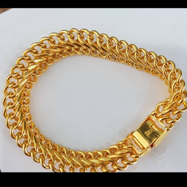 Gelang Holo Super Emas asli model Rantai variaso