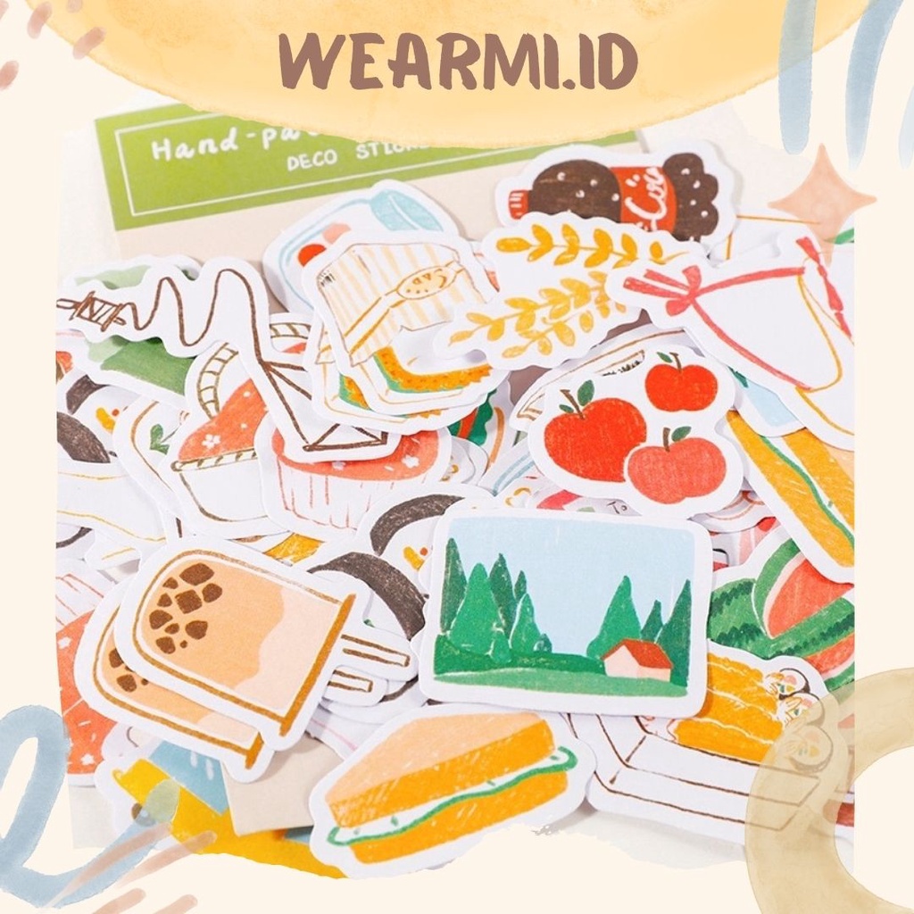

60 pcs Sticker Pack Colorfull 8 Variasi Cartoons Scrapbook Jurnal Bujo DIY Aesthetic