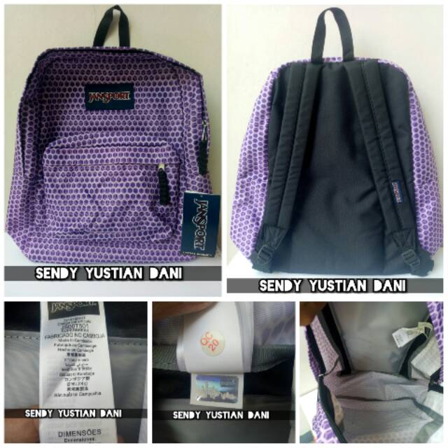 ORIGINAL Jansport Superbreak Urban Optical Purple 25L Tas Backpack Wanita