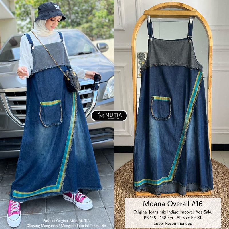 MOANA OVERALL #16 BY MUTIA // OVERALL JEANS WANITA // Overall MUSLIMAH