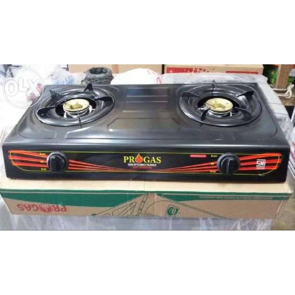 Progas / Pro gas Kompor Gas 2 Tungku - Hitam Teflon Berkualitas