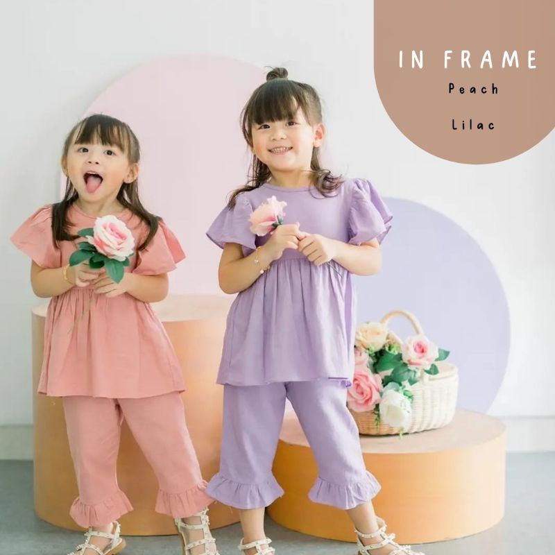 SORA SET - Setelan Anak Perempuan - Setelan Anak Rayon Linen