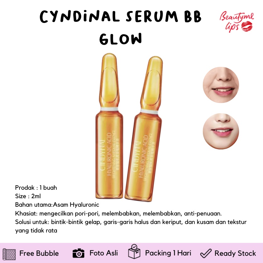 Cyndinal serum bb glow essence daily whitening water / mts ampoule isi 2ml PER BOX