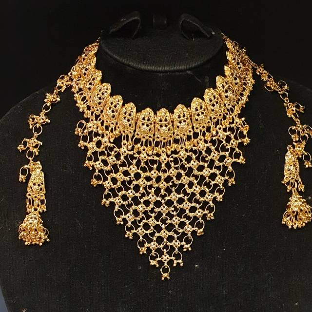 Kalung Dubai Kalung Gold Kalung Adat Perhiasan India Kalung Pengantin Shopee Indonesia