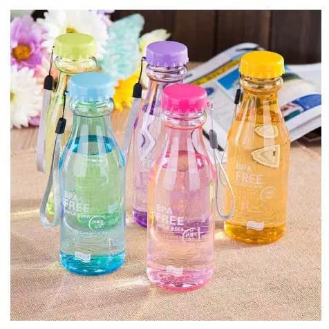 Botol Minum BPA Free 550mL Dengan Bentuk Unik/ Botol Minum Coke Bening Transparan