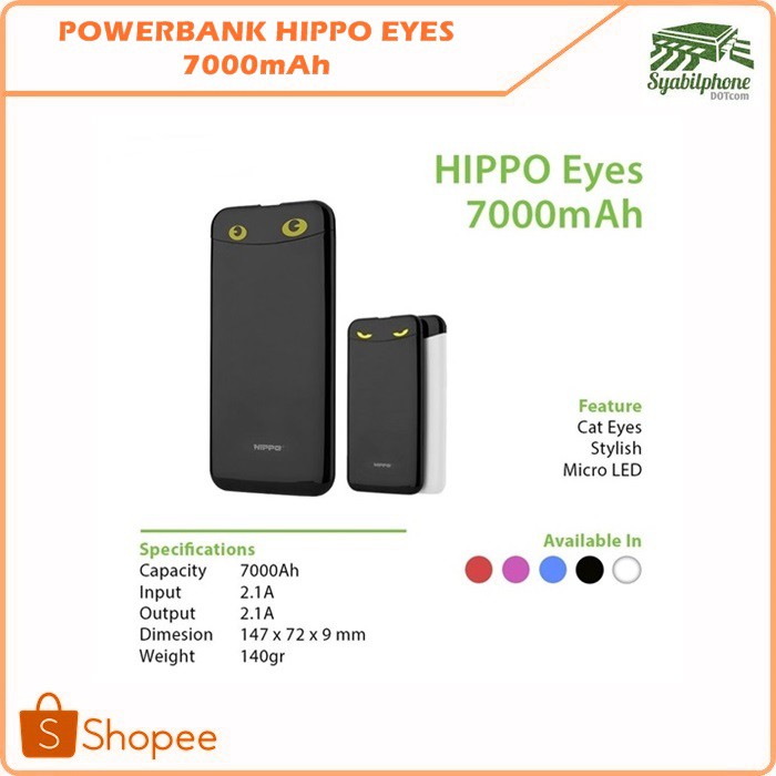 Powerbank HIPPO EYES 7000 mAh Original