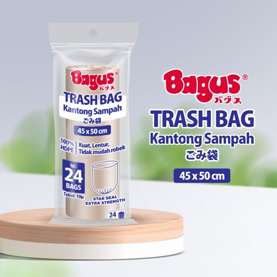 BAGUS Trash Bag (Kantong Sampah Roll) 45x50cm