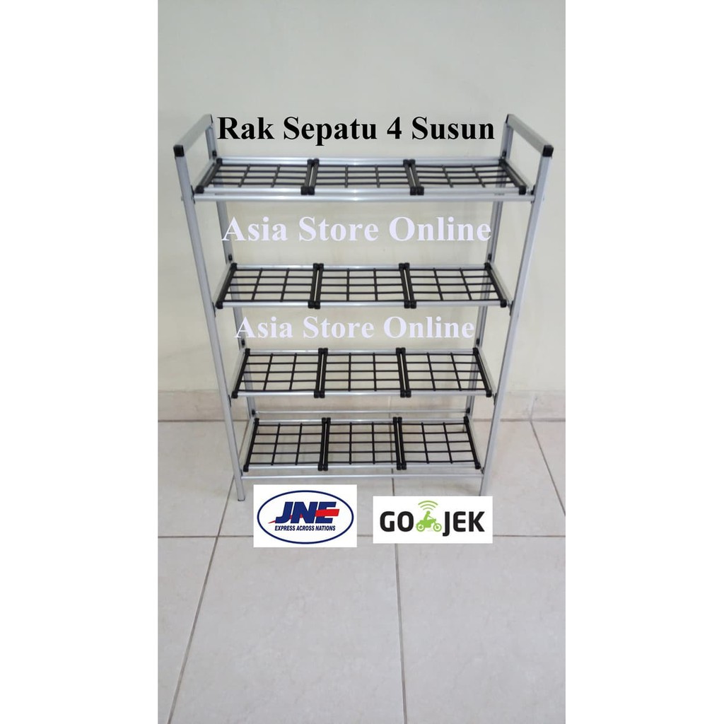 Rak Sepatu Aluminium 4 Susun RAK JILBAB ORGANIZER SET 3in1 RESLETTING [FREEONGKIR & COD] G2T7