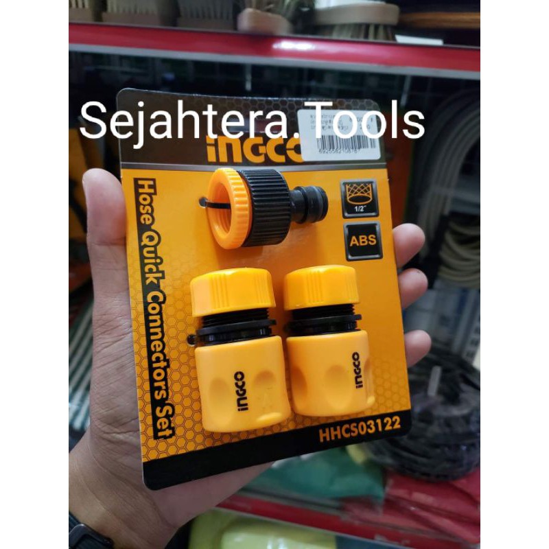 INGCO 3 pcs Hose Quick Connector - Sambungan Coupler selang PVC