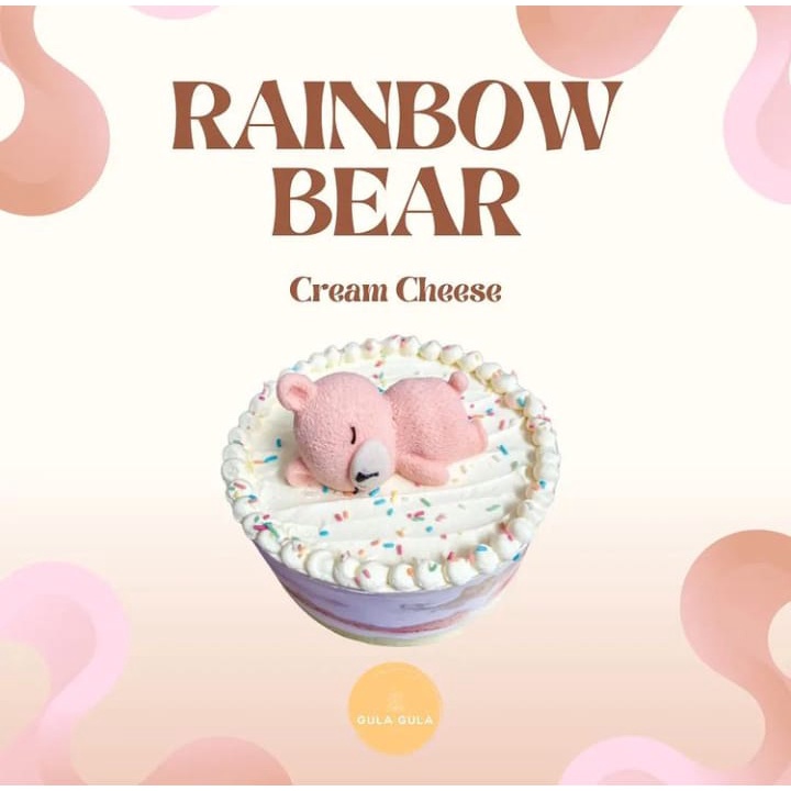 

Rainbow Bear Cream Cheese Cake Ultah Lucu Enak 16 Cm