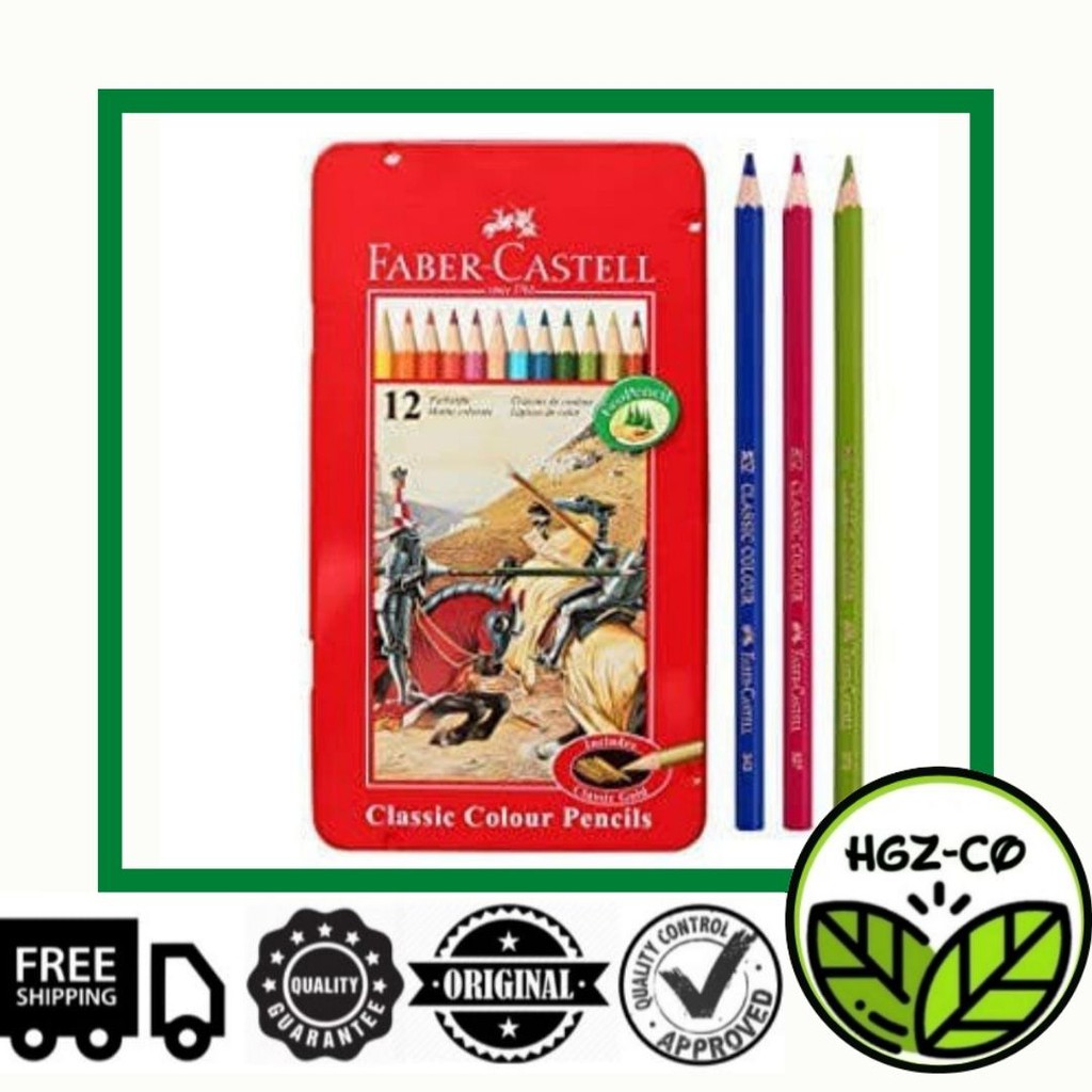 Jual Classic Colour Pencils in Tin Case 12L Faber Castell Shopee