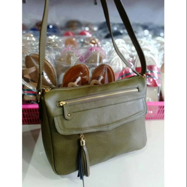 Tas papirut wanita hijau army size s