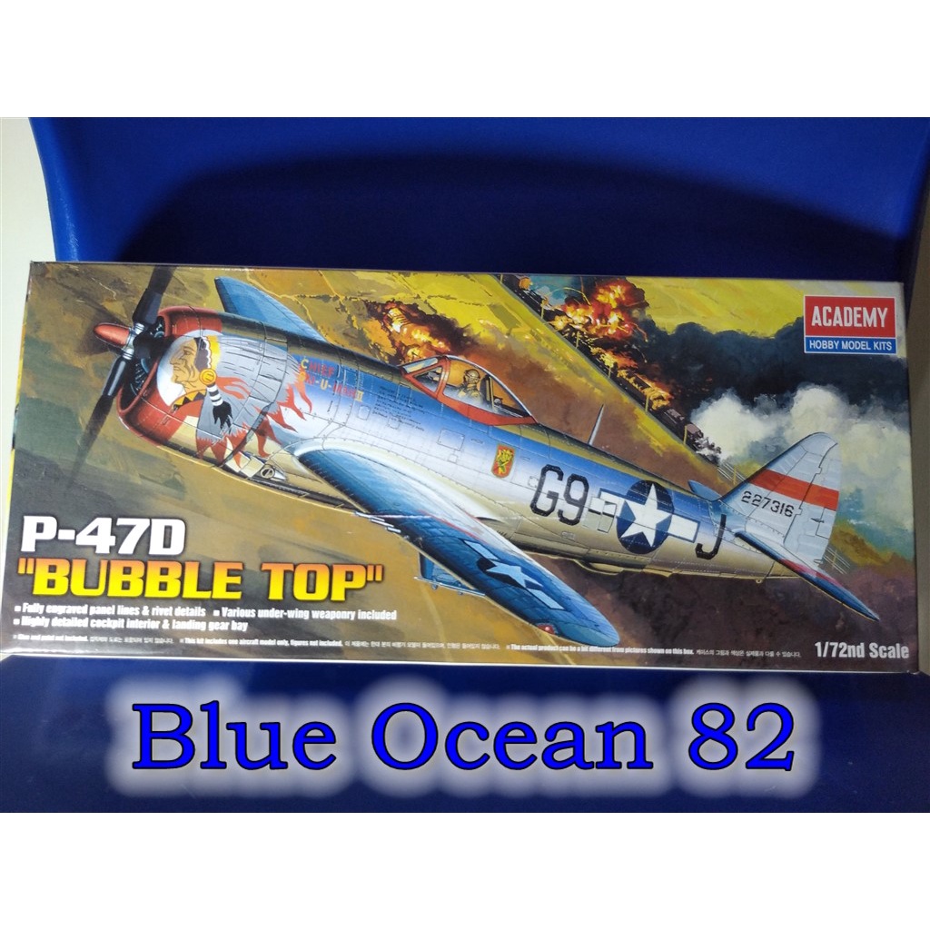 Academy 1/72 – Pesawat US P-47D Bubble Top -WW2 Fighter P-47 D P47 - Academy 12491 Model Kit