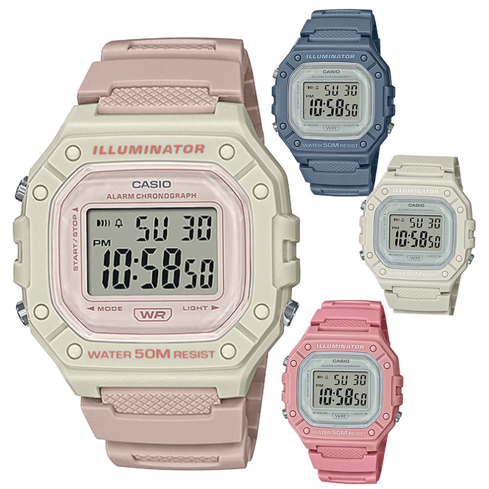 Jam Tangan Pria &amp; Wanita Casio Unisex Digital Original casio W-218HC-2AVDF/ W-218HC-4AVDF/ W-218HC-4A2VDF/ W-218HC-8AVDF