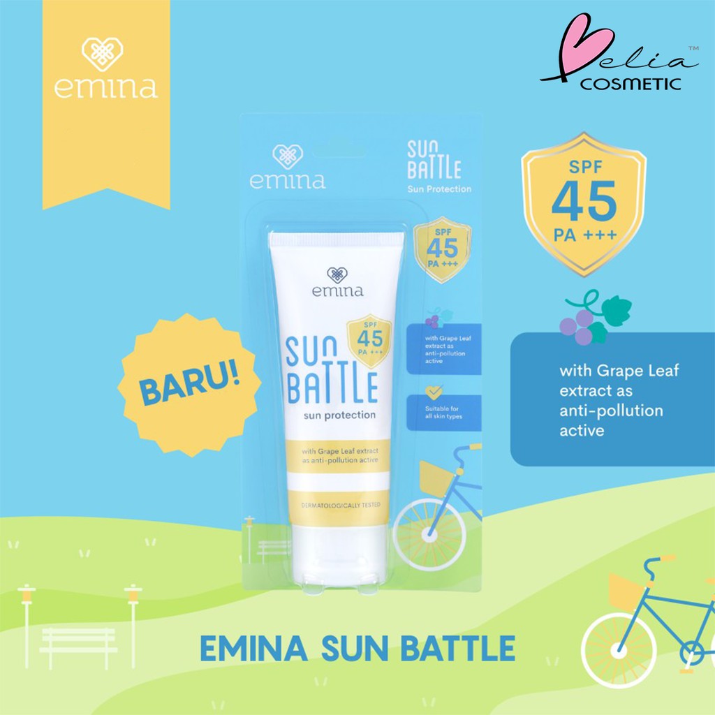 ❤ BELIA ❤ EMINA Sun Protection SPF 30 PA+++ 60mL | Emina Sun Battle SPF 45 | SPF 50  | 30 PA+++ 30mL Sunscreen Skin Buddy