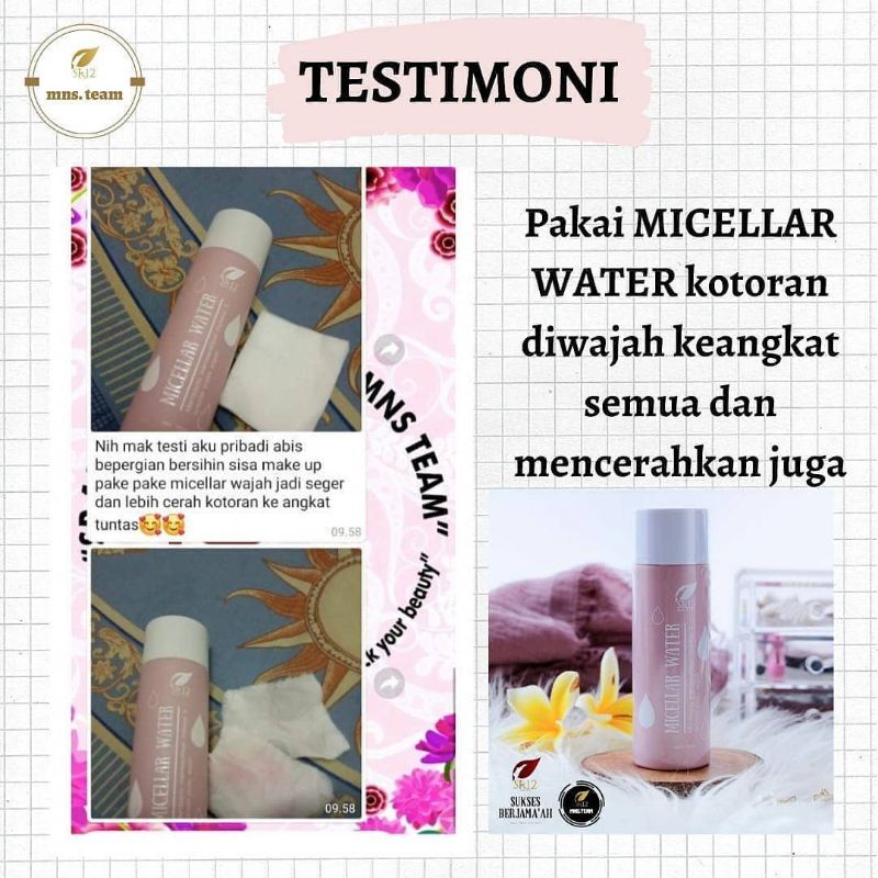 SR12 MICELLAR WATER / MELEMBABKAN WAJAH SECARA ALAMI BERSIH DAN SEGAR / PEMBERSIH WAJAH TERBAIK