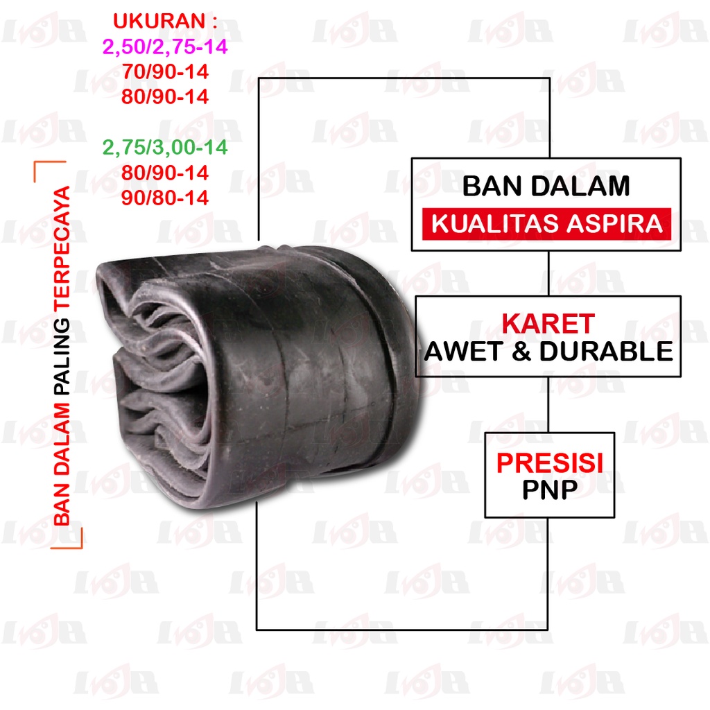 Aspira Karet Ban Dalam 250 275 300-14 Tube Tire Universal Motor Matic Roda Depan Belakang