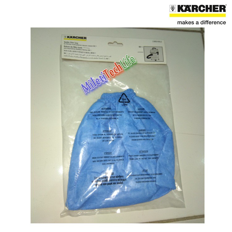 Karcher Textile Filter Blue Filter For Vacuum WD1 MV1 Accessories