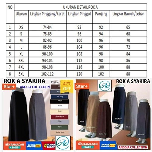 Rok Kerja Model A Full Karet-Rok Wanita-Rok Kantor-Rok Kerja-Rok Kuliah-Rok A 2021