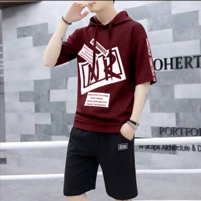 TOTOTAshop.hoodie pendek NR pria.3 UKURAN M-L-XL-XXL.Bahan babyterry premium.motif sablon