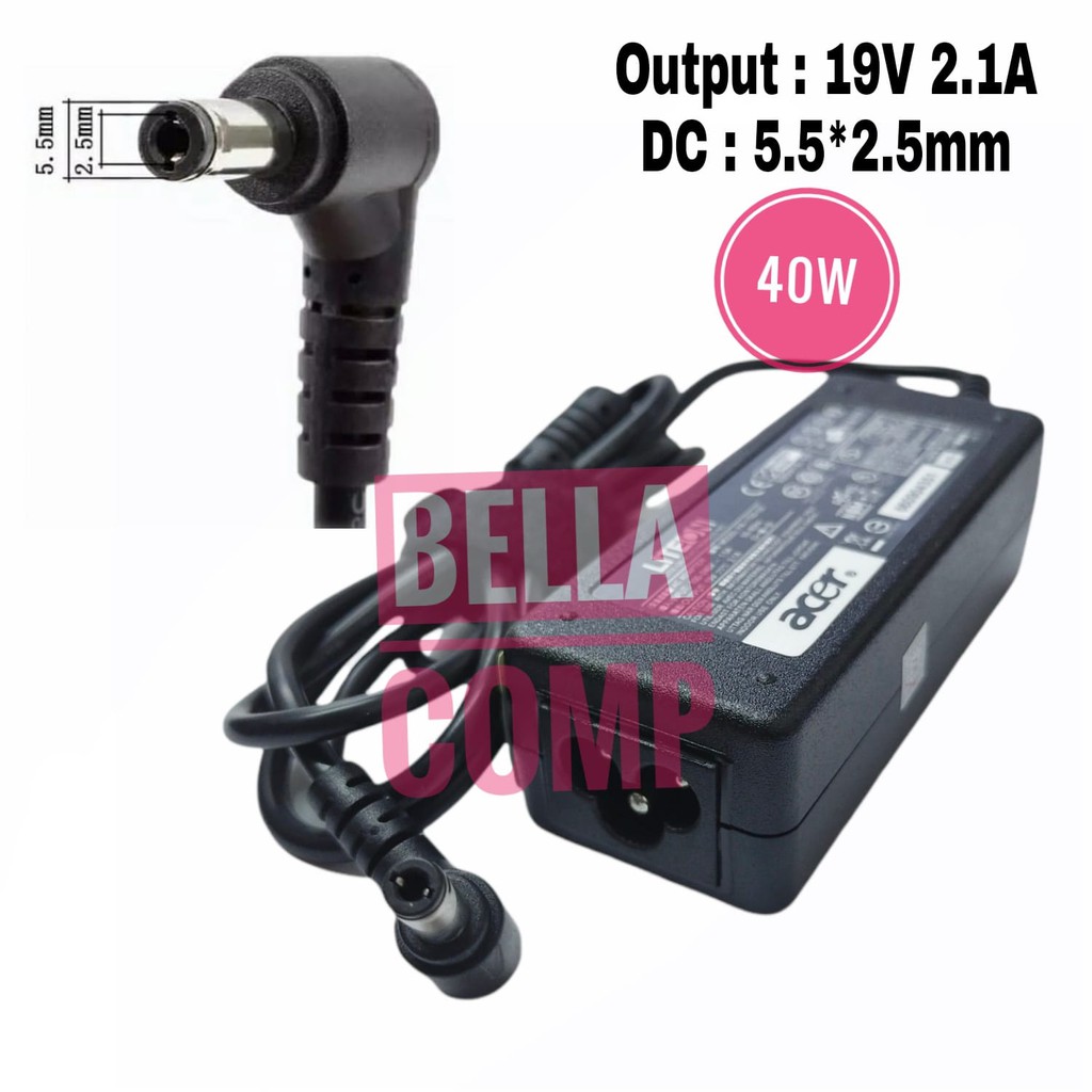 Adaptor Charger ori acer 19v 2,1a 5.5*2.5&quot;acer Z1402 Z1401 olive mini laptop X107B dst