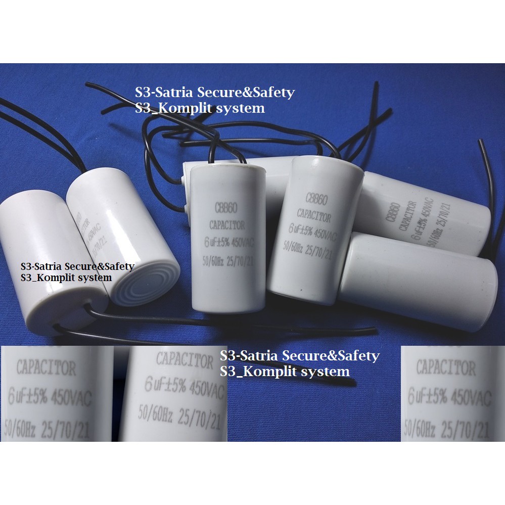 cbb60 6uf kapasitor 6 uf pompa air mesin cuci 450vac bulat condensator capasitor