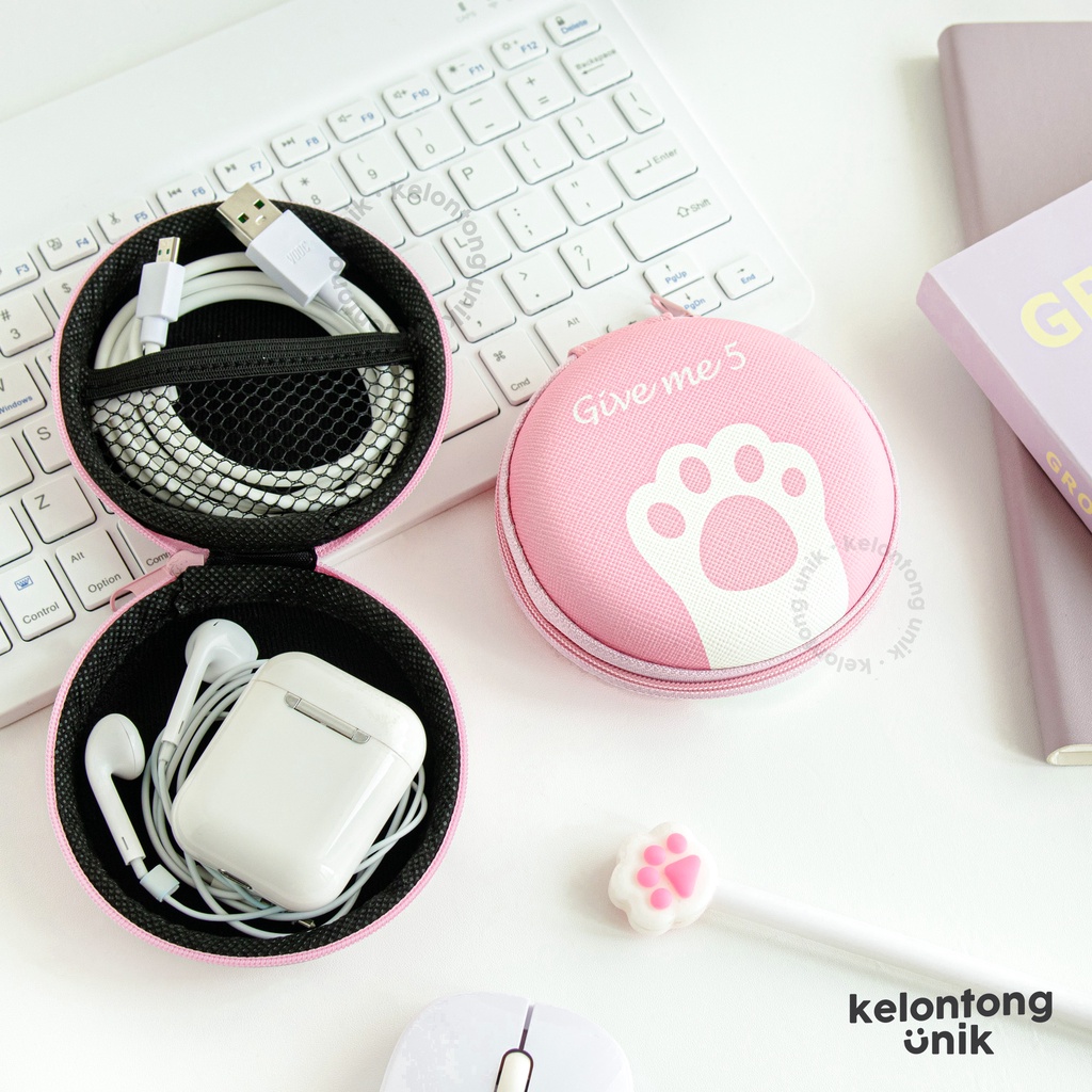 PRINTING BULAT - Dompet Headset Kartun/ Dompet Koin Karakter/ Dompet Kabel Charger