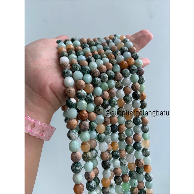 Batu MIX AVENTURINE INDIAN AGATE JASPER CUTTING 10mm natural BATU ALAM