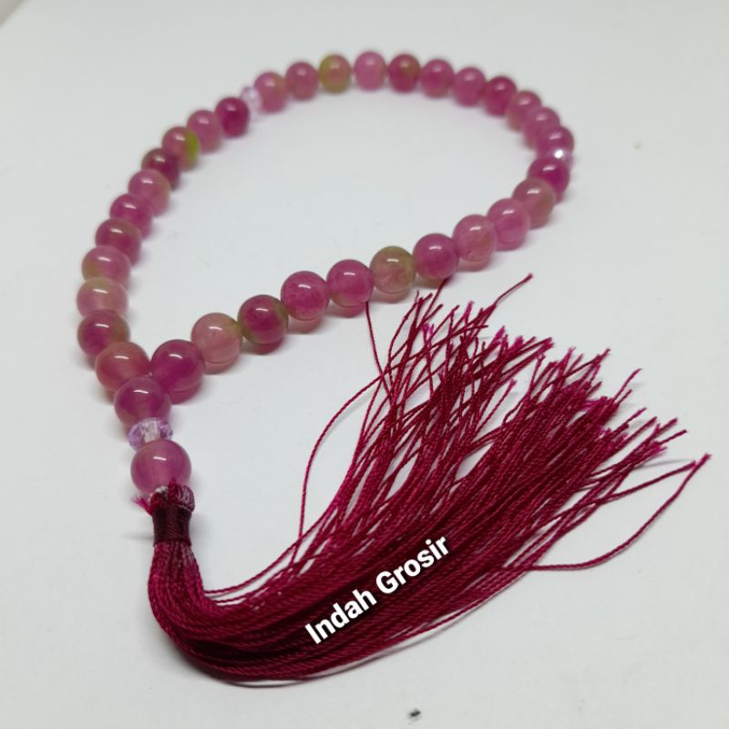 TASBIH BATU RUBY TANZANIA 8MM 33BUTIR ORIGINAL STONE