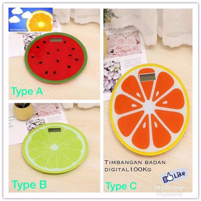 

UNIK LUCU Timbangan Badan Motif Buah Lemon Jeruk Semangka Brt56