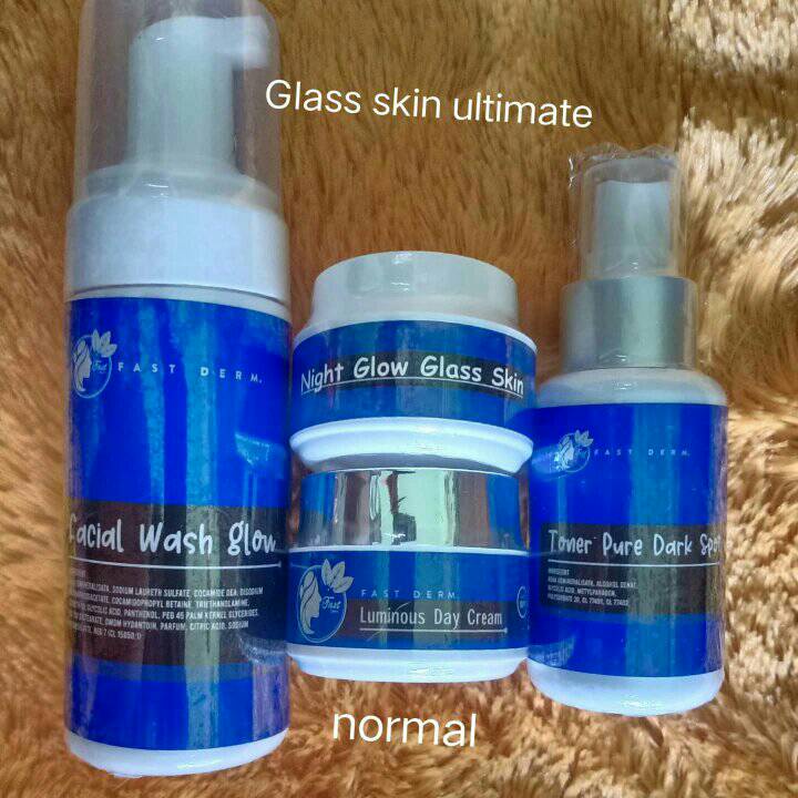 PAKET FAST  DERM BIRU GLOW GLASSKIN ULTIMATE FAST DERM BEAUTY FASTDREM ORIGINAL - UNTUK KULIT NORMAL