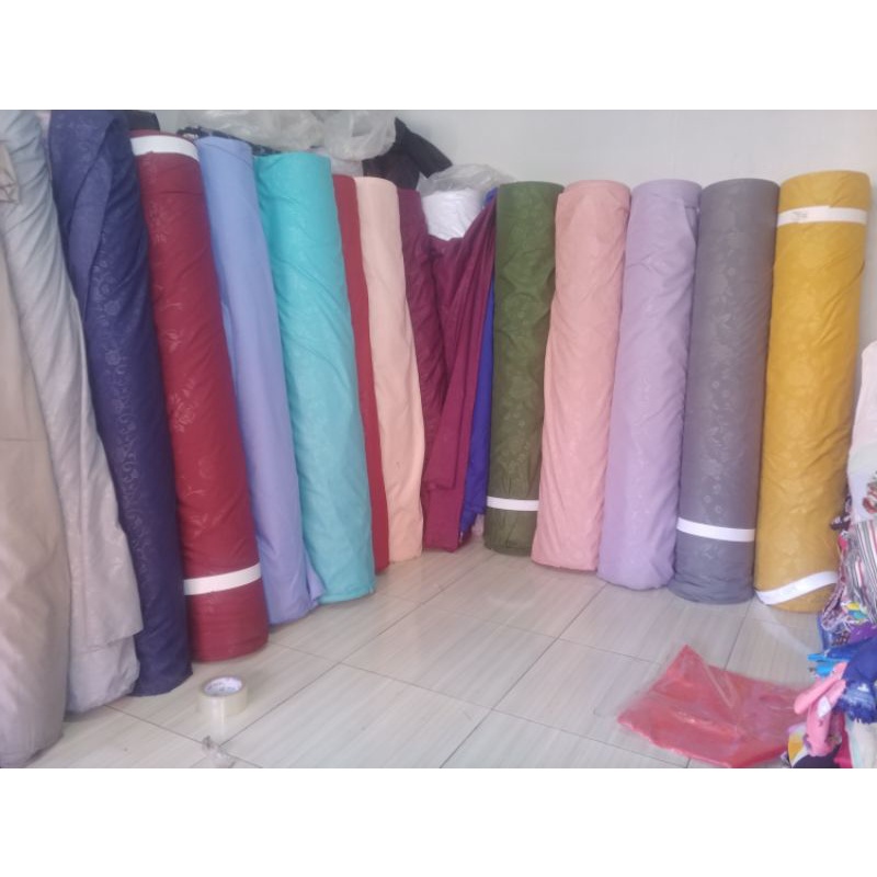 Bahan Kain Embos Motif Polos Meteran Harga Per 1 Meter