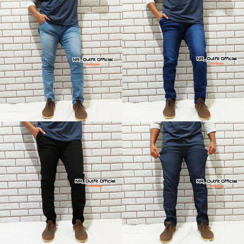 Jeans Panjang Pria Skinny Celana Slim Fit Cowok Super Stretch Size 27-38 NR_Outfit Official COD