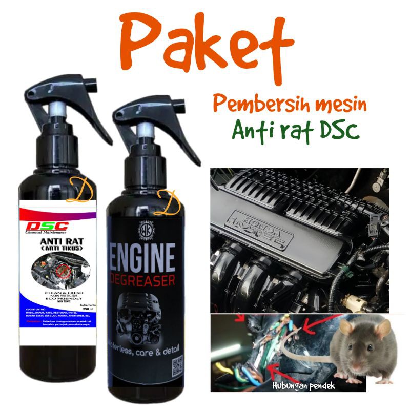 Paket anti tikus dan engine degreaser/engine cleaner/rat tikus/pembersih mesin/pengusir tikus