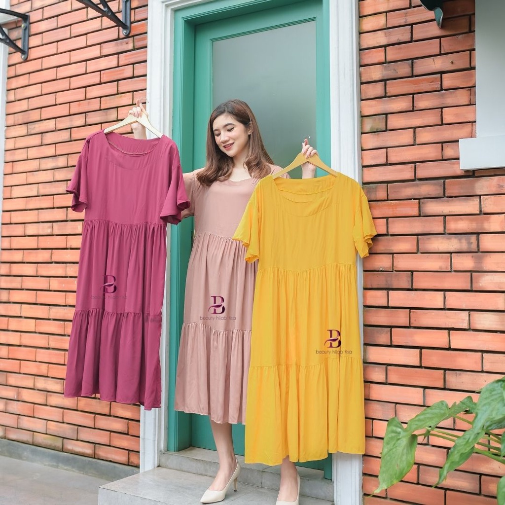 Lidya Daster Dress Remaja Kekinian Model Tunik Lengan Terbaru 2022 Rayon Premium Ukuran Jumbo Beautyhiijab