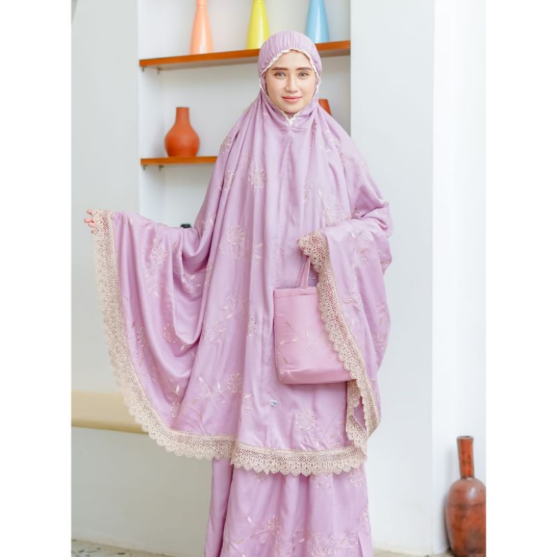 Mukena Rayon GRACELLA Mukena Dewasa  Bordir Jumbo Renda Mewah