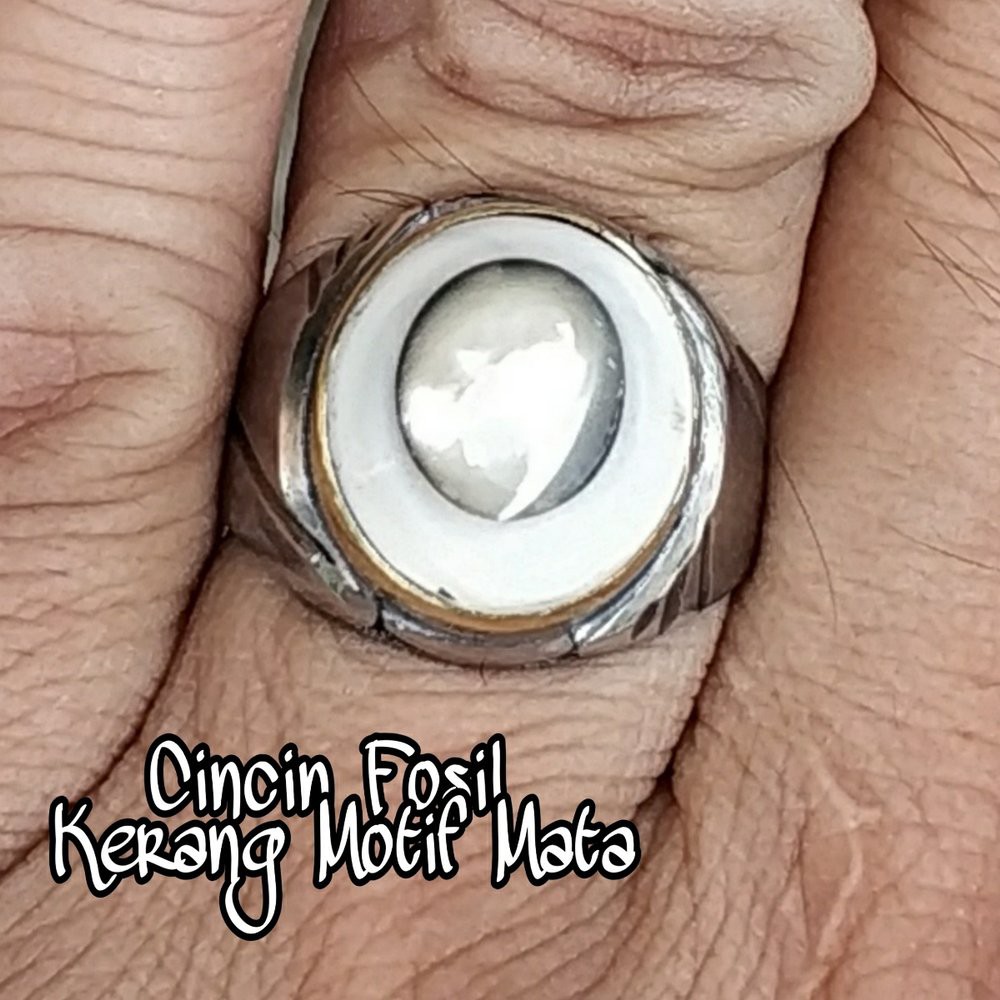 CINCIN BATU AKIK FOSIL KERANG BODYGLASS MEWAH DAN TERMURAH