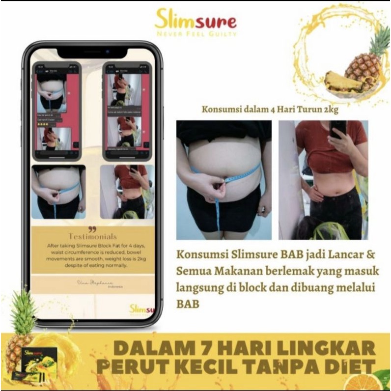 ( BISA COD ) Halal &amp; BPOM - SlimSure Block Fat 15 Sachet (Memblock Lemak yg Dikonsumsi)