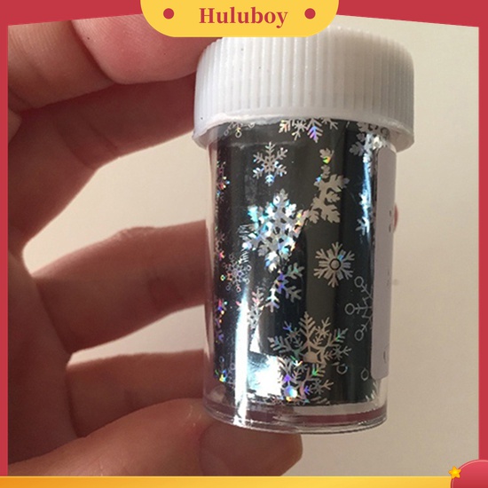 Huluboy Huluboy♡ 1 Lembar Stiker Kertas Foil Transfer Motif Snowflake Natal Untuk Dekorasi Nail Art DIY