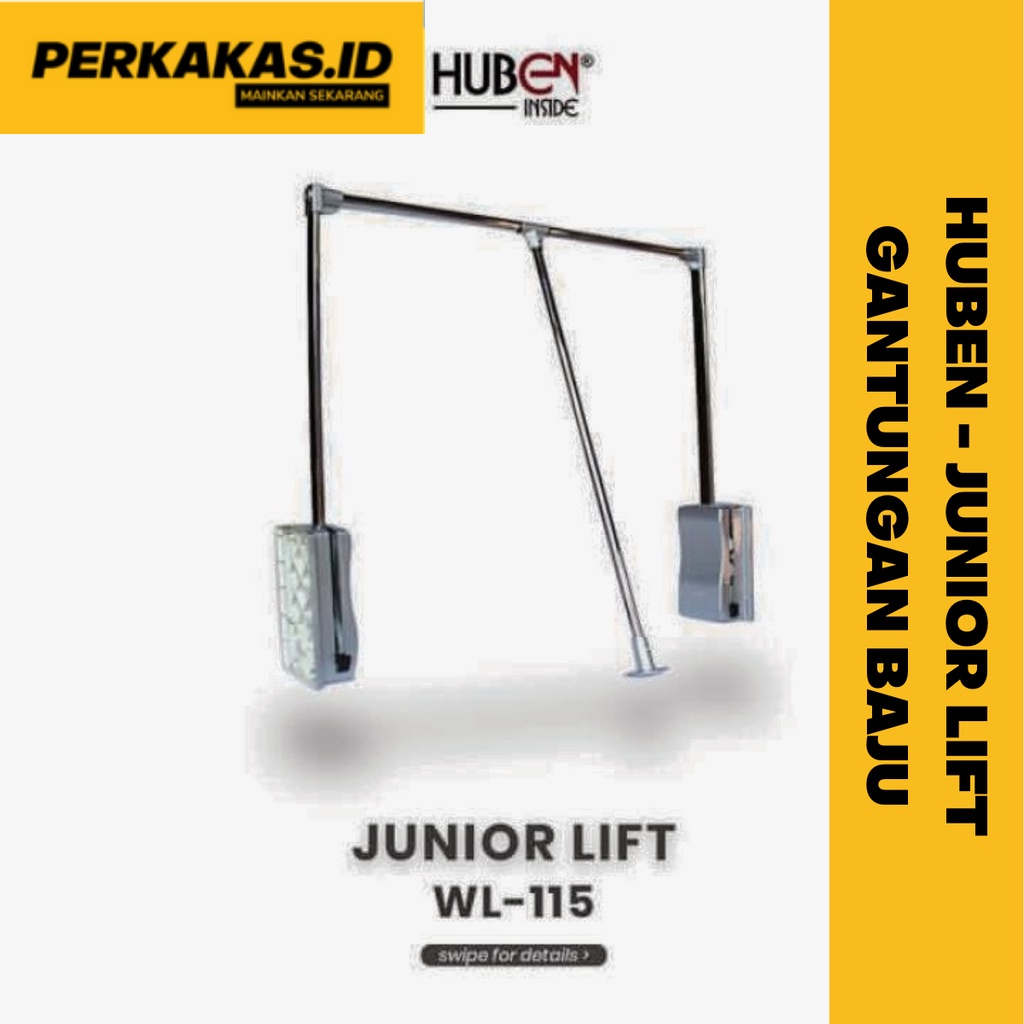 Gantungan Baju Dinding Tarik Junior Lift WL-115 HUBEN