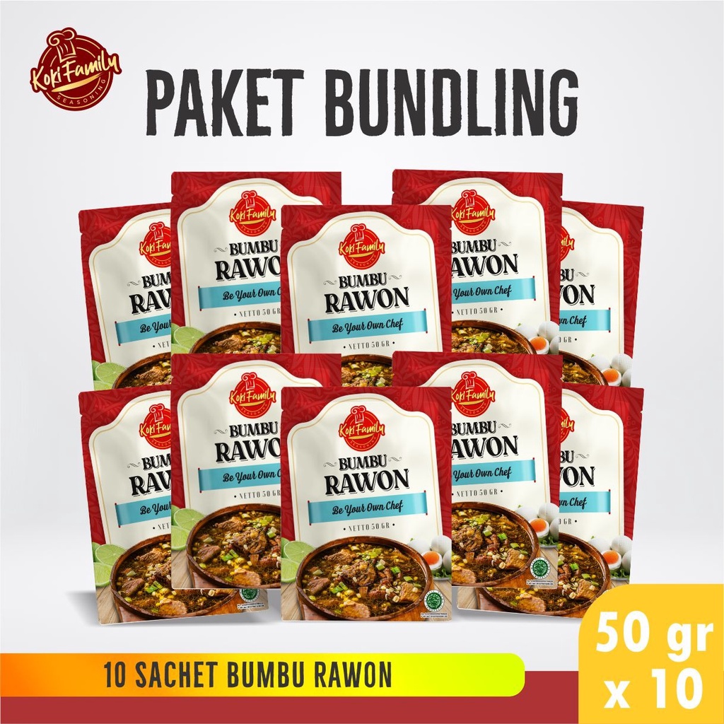 

Paket Bundling Koki Family Bumbu Instan Rawon 50Gr -10 Pcs